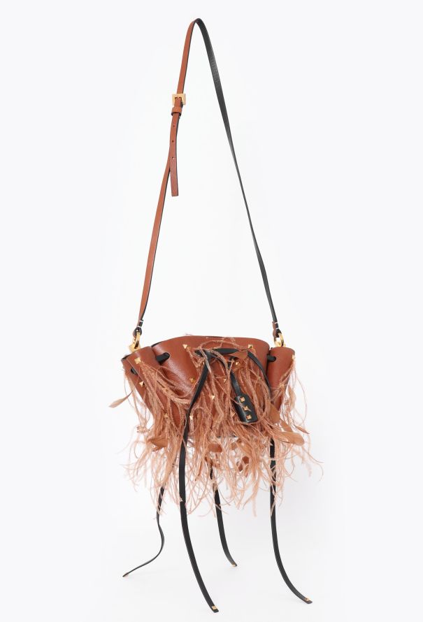 Valentino S/S 2019 Rockstud & Feather Small Bucket Bag - 3