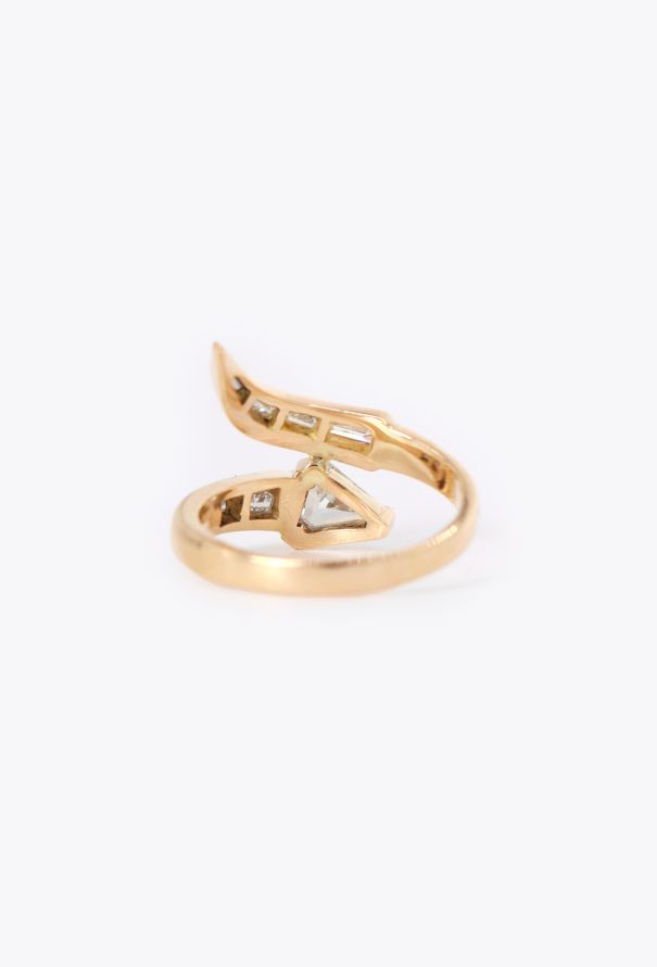 Vintage Fine Jewelry 18k Yellow Gold & Diamond Serpent Ring - 3