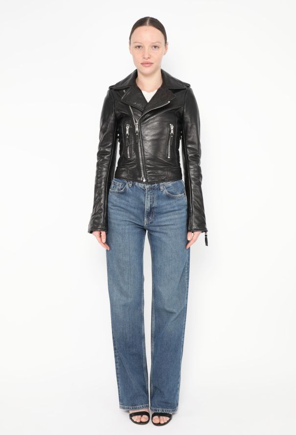Balenciaga Lambskin Leather Biker Jacket - 1