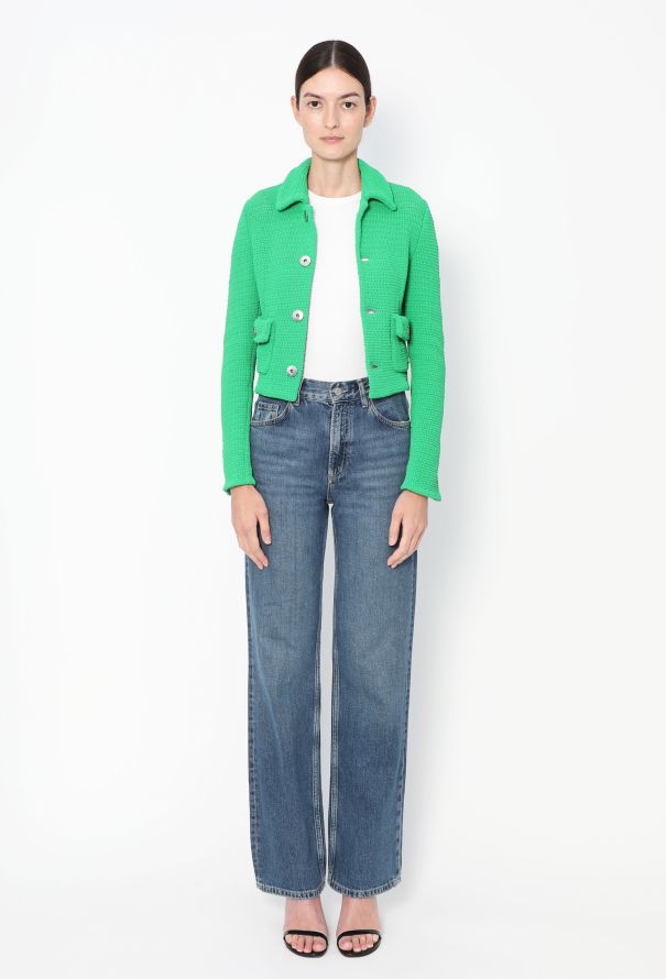 Bottega Veneta S/S 2021 Cropped Woven Jacket - 3