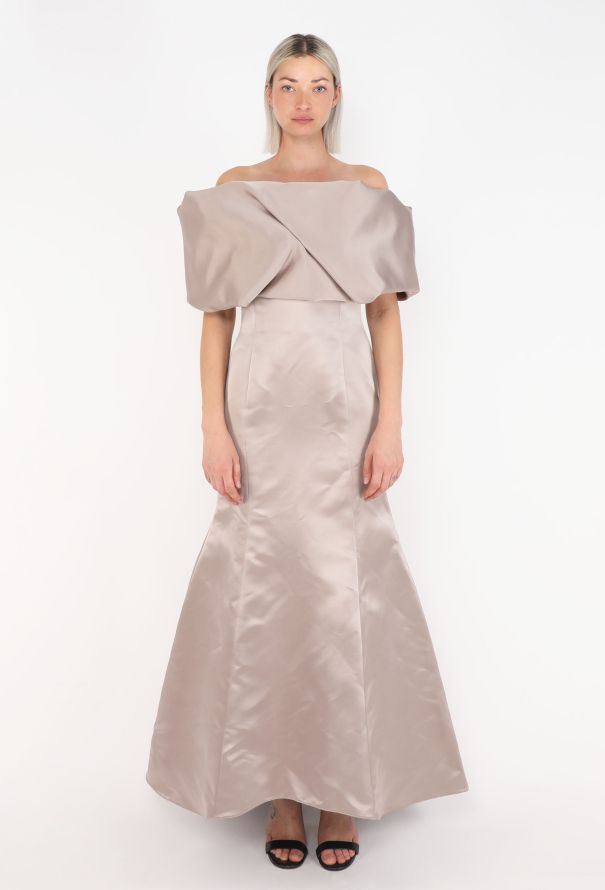 Giorgio Armani Off Shoulder Silk Gown - 1