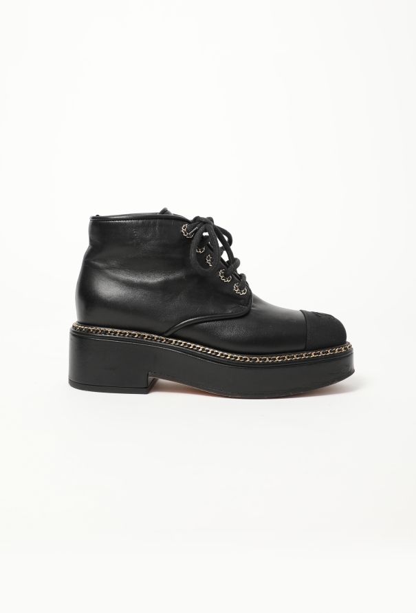 Chanel 2020 Chainlink Leather 'CC' Boots - 2