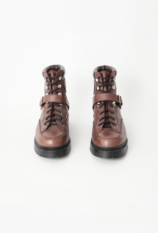 Hermès 2013 Leather Hiking Buckle Boots - 3