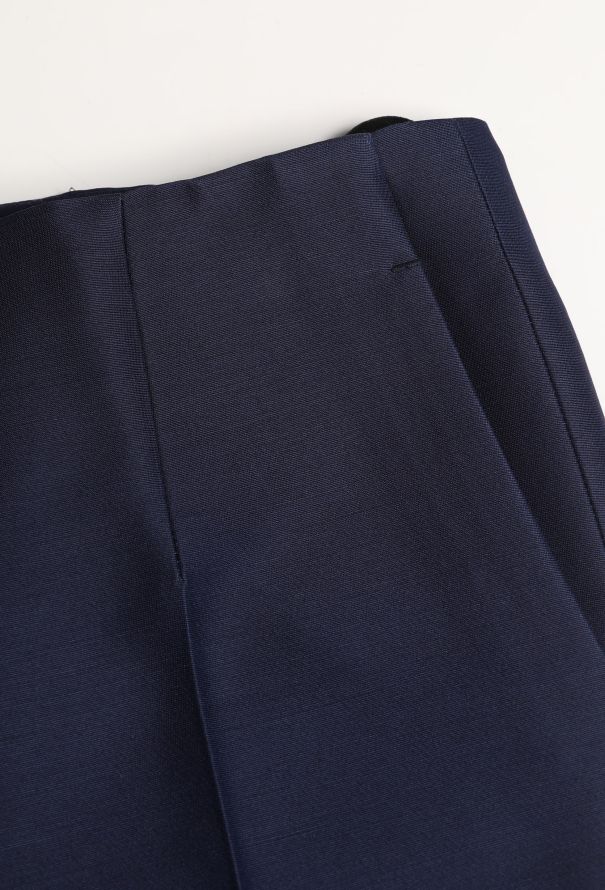 Céline Navy Crepe Cuffed Trousers - 6