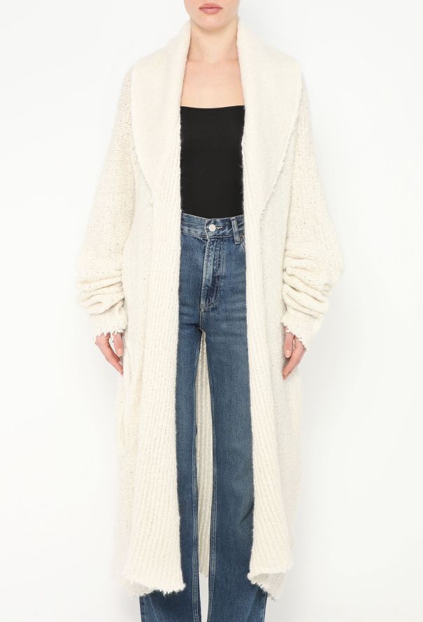 The Elder Statesman Distressed white Cashmere Cardigan - 2
