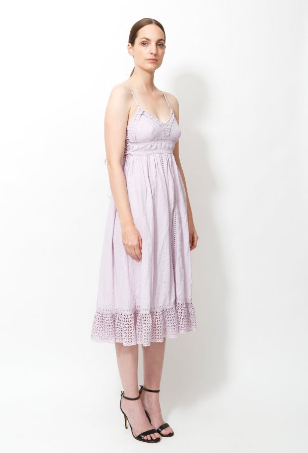 Balenciaga 2004 Flared Eyelet Dress - 2