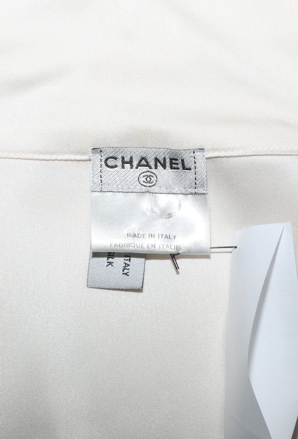 Chanel Ruffled Silk Lavallière Ivory Blouse - 2006 - 6