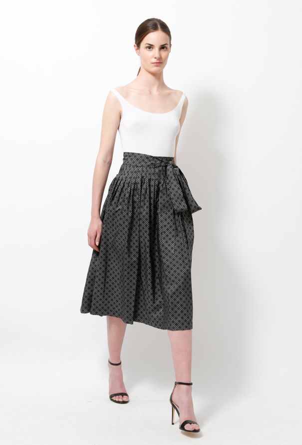 Saint Laurent 70s Pleated Belted Skirt - 2