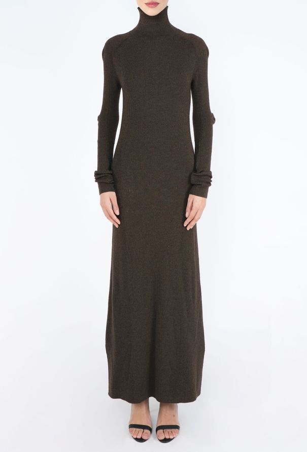 Céline Ribbed Turtleneck Maxi Dress - 4