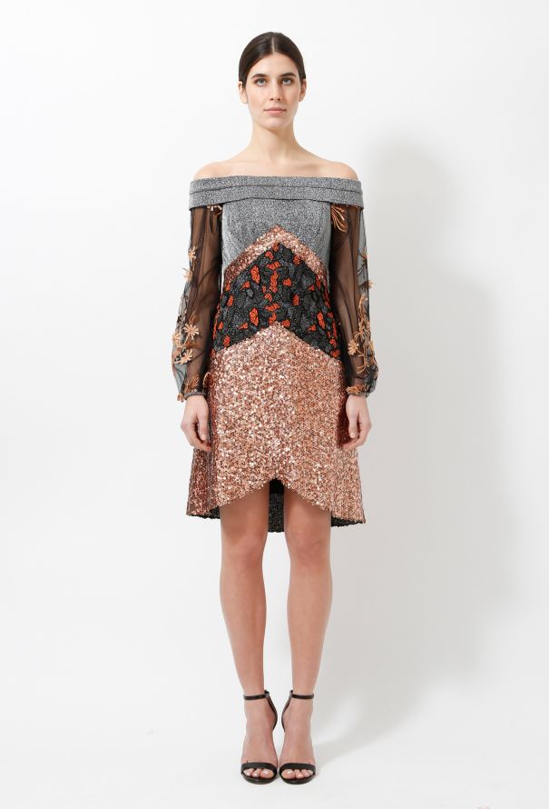 Rodarte F/W 2014 Lamé Sequined Dress - 4