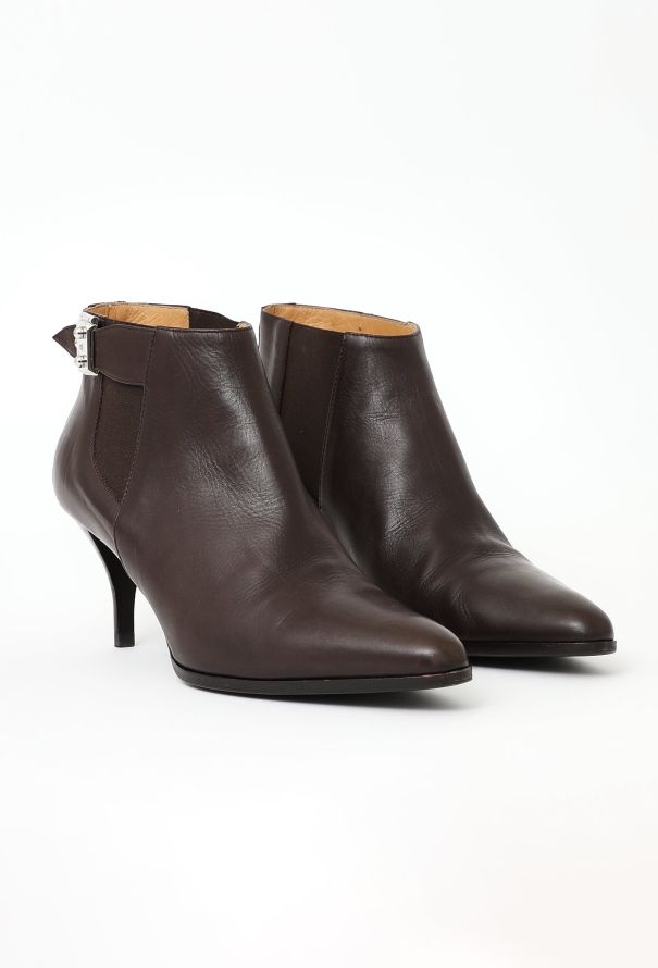 Hermès Leather Buckle Ankle Boots - 2