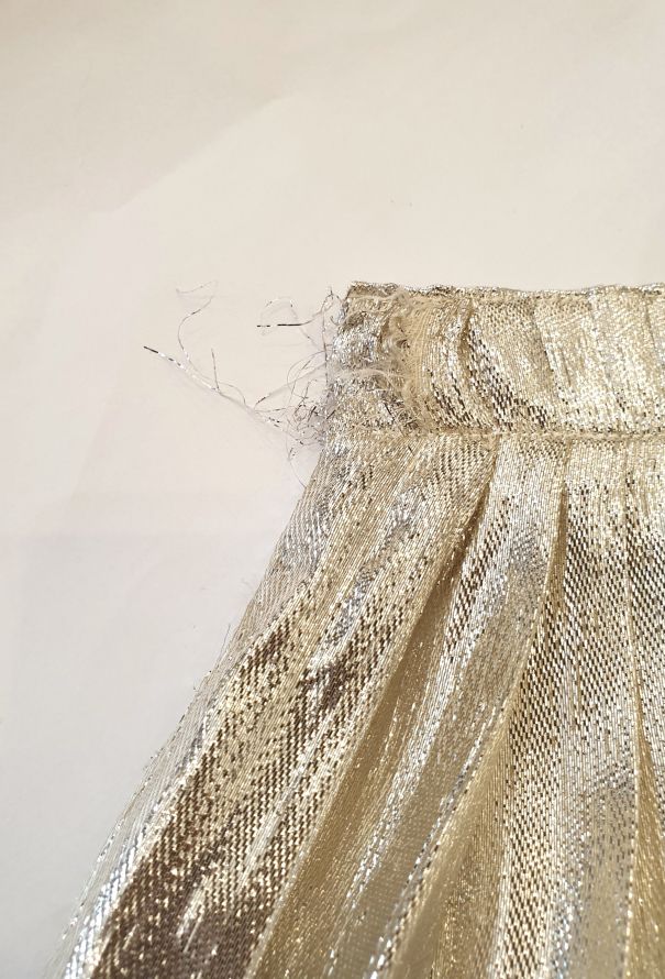 Jil Sander Silver Lamé Pleated Skirt - 5