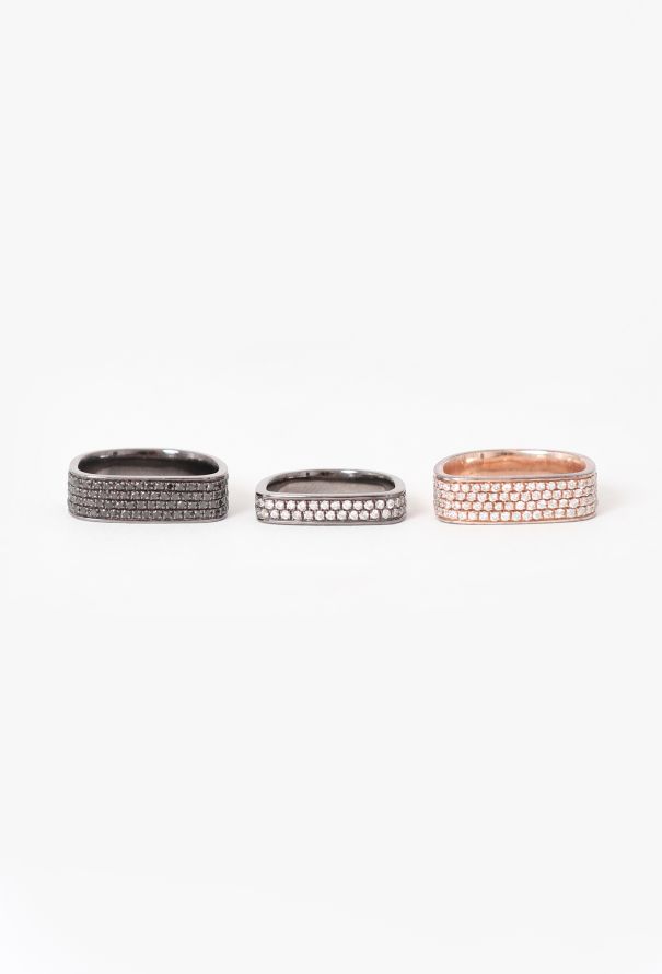 Modern Fine Jewelry AS29 18K Black & Rose Gold Diamond Rings Set - 4