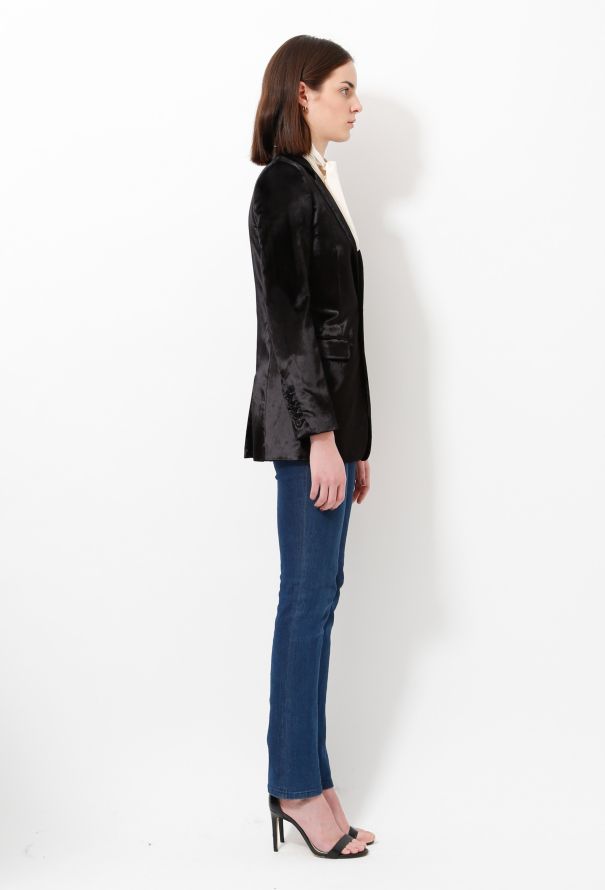 Saint Laurent S/S 2015 Velvet Smoking Blazer - 5
