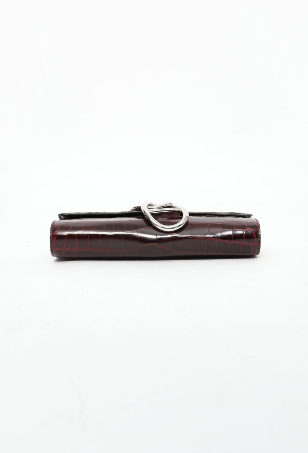 Hermès Bordeaux Crocodile Niloticus Egée Clutch - 8