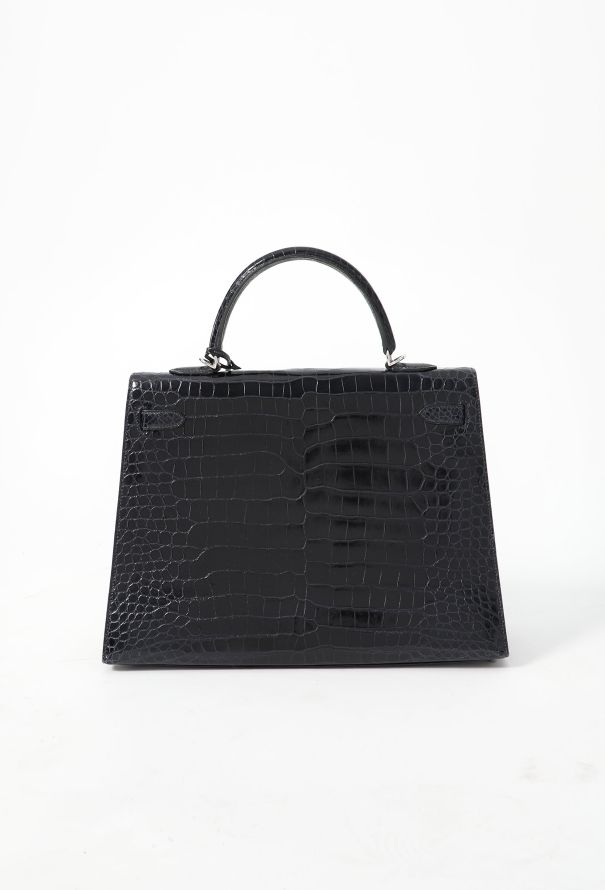 Hermès Bleu Marine Porosus Kelly Sellier 35 - 5