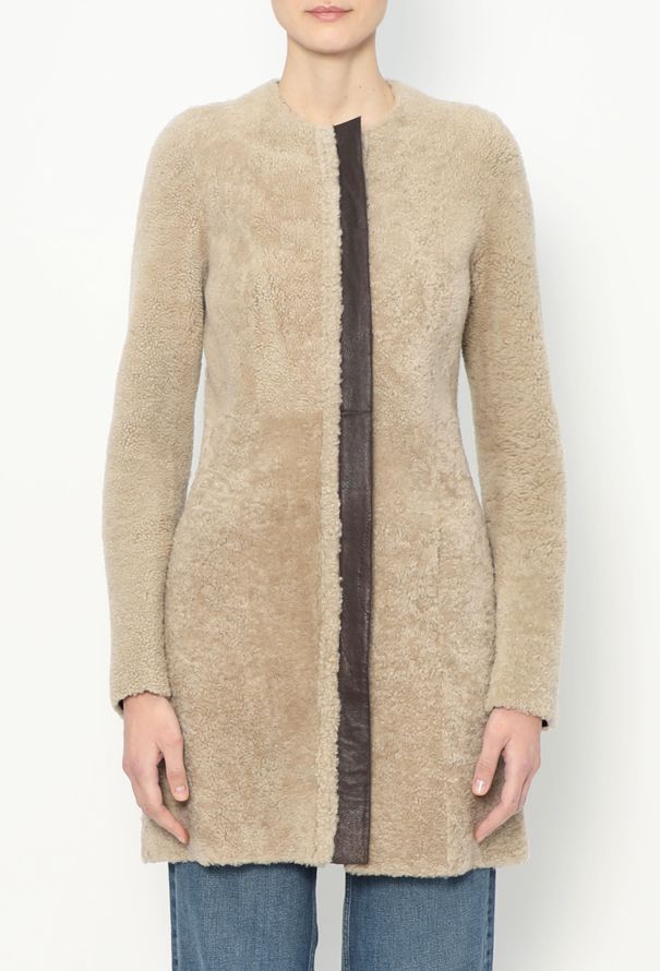 Céline Pre-Fall 2010 Cream Shearling Coat - 4