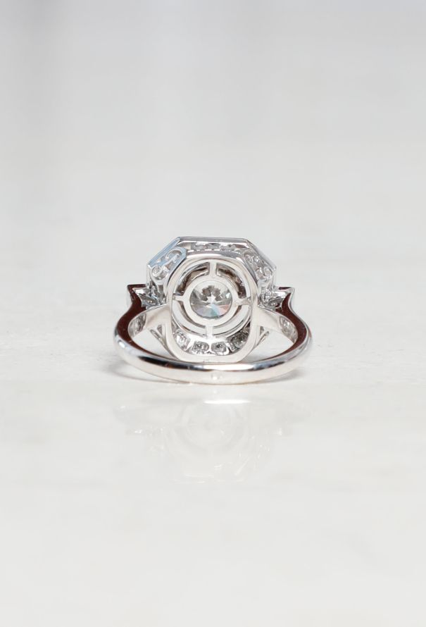 Mellerio 18k White Gold & Diamond Ring Art Deco - 4