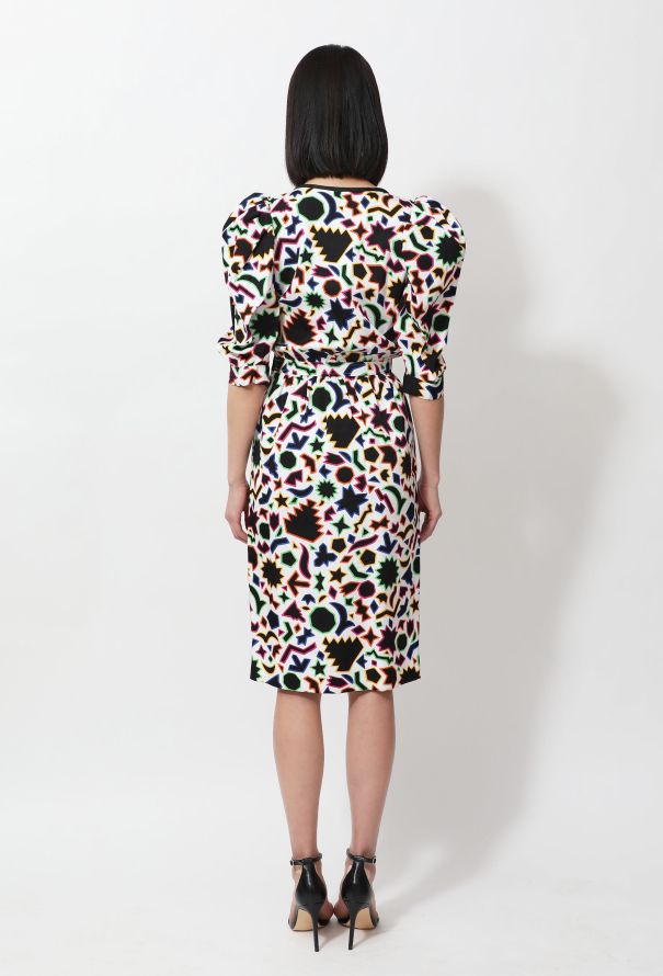 Saint Laurent Vintage Geometric & Star Print Dress - 4