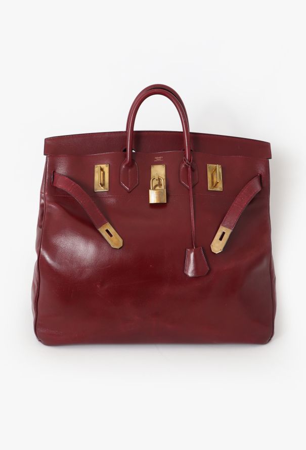 Hermès '80s Rouge H Box Haut à Courroies 50 - 4