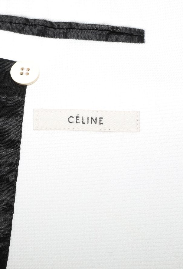Céline White Grain de Poudre Crombie Coat - 5