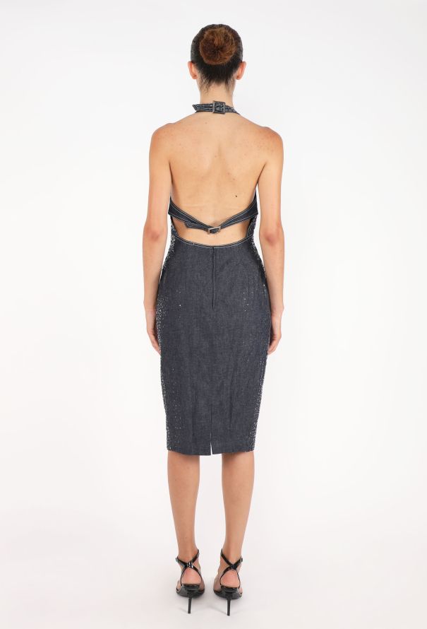 Thierry Mugler Sequin Open-Back Denim Dress, S/S 1999 - 7