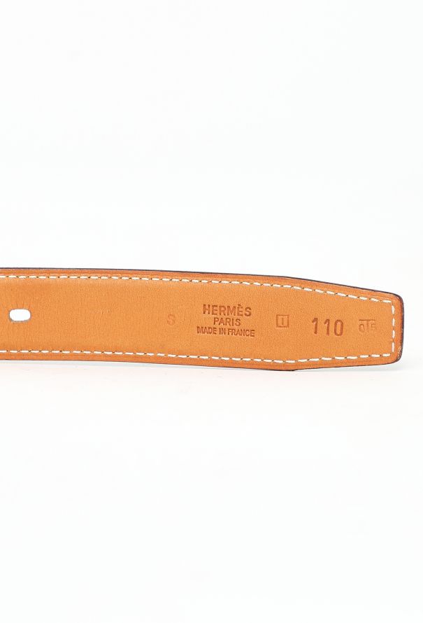 Hermès Chamois 'H' Leather Belt - 5