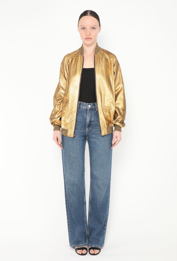 Saint Laurent S/S 2016 Python Bomber Jacket - 3