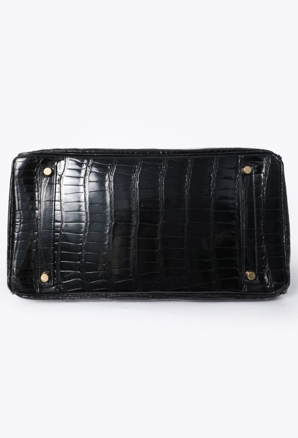 Hermès Exceptional Black Porosus Birkin 35 - 9