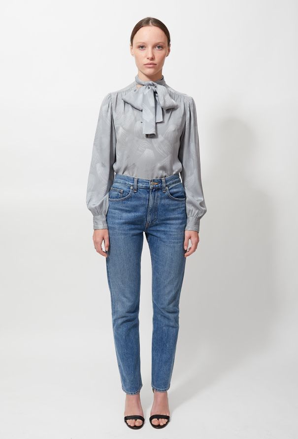 Saint Laurent Vintage Printed Lavallière Blouse - 1