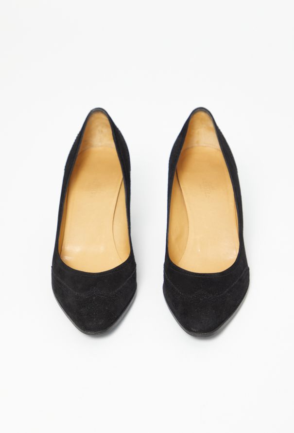 Hermès Suede Ghillies Pumps - 3