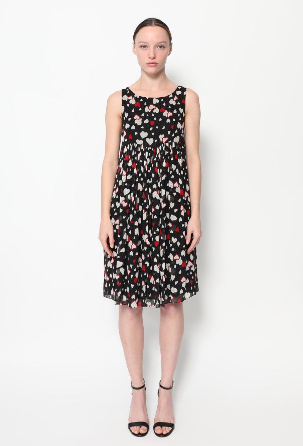 Saint Laurent Heart Printed Silk Dress - 1
