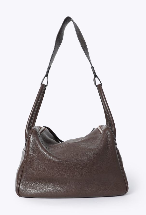 Hermès Chocolat Taurillon Clémence Lindy 30 - 7