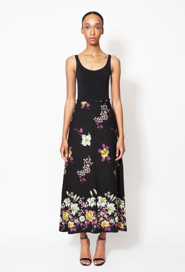 Floral Print Maxi Skirt - 1