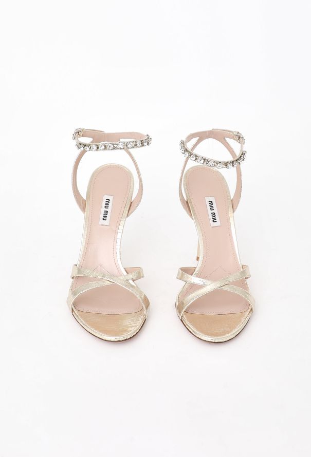 Miu Miu 2019 Metallic Embellished Sandals - 3