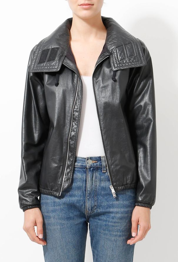 Céline Leather Parka Jacket - 1
