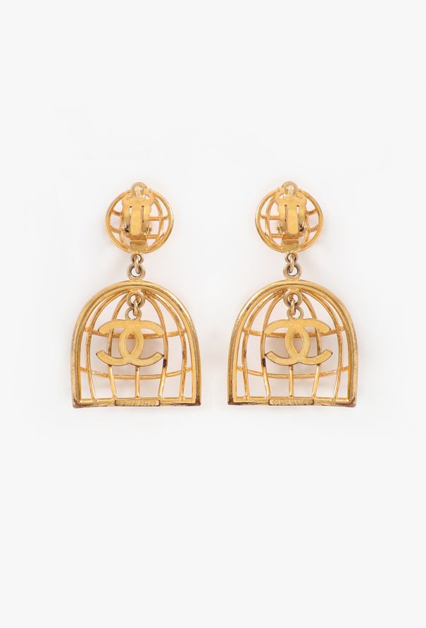 Chanel ICONIC 1993 Birdcage 'CC' Clip Earrings - 6