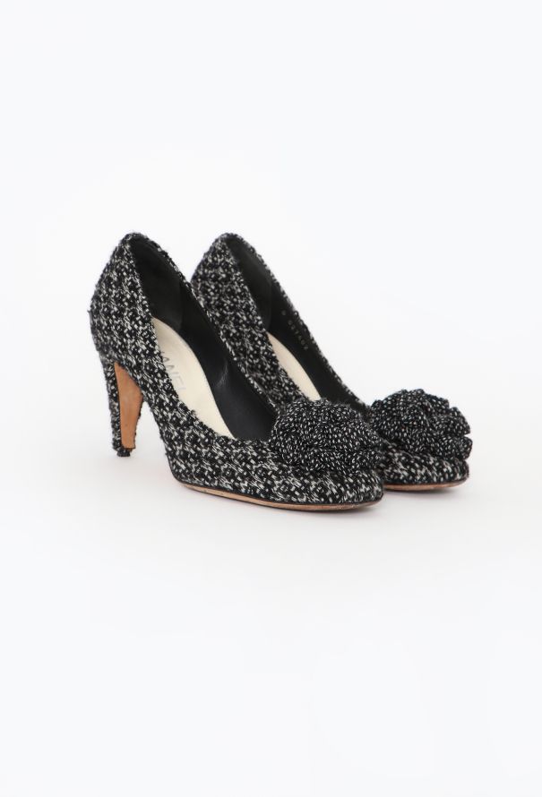 Chanel Tweed Camélia Pumps - 3
