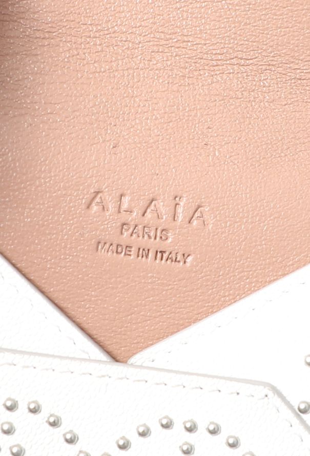 Alaïa Studded White Envelope Clutch - 11