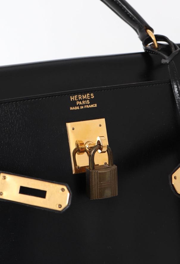 Hermès '70s Black Box Kelly 32 Retourné - 13