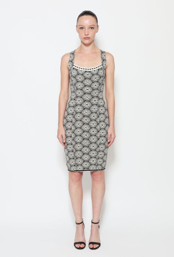 Alaïa RARE '90s Scalloped Intarsia Dress - 1