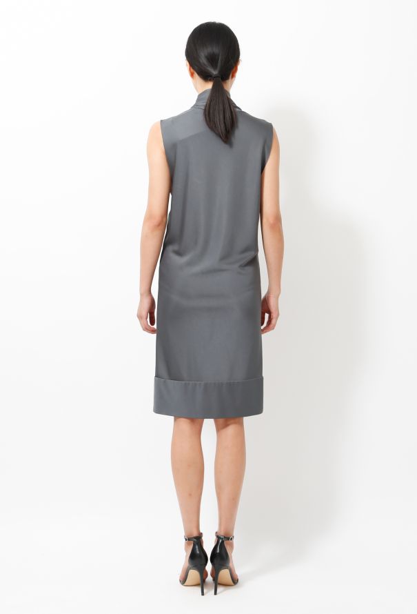 Balenciaga Gunmetal Jersey Dress - 5