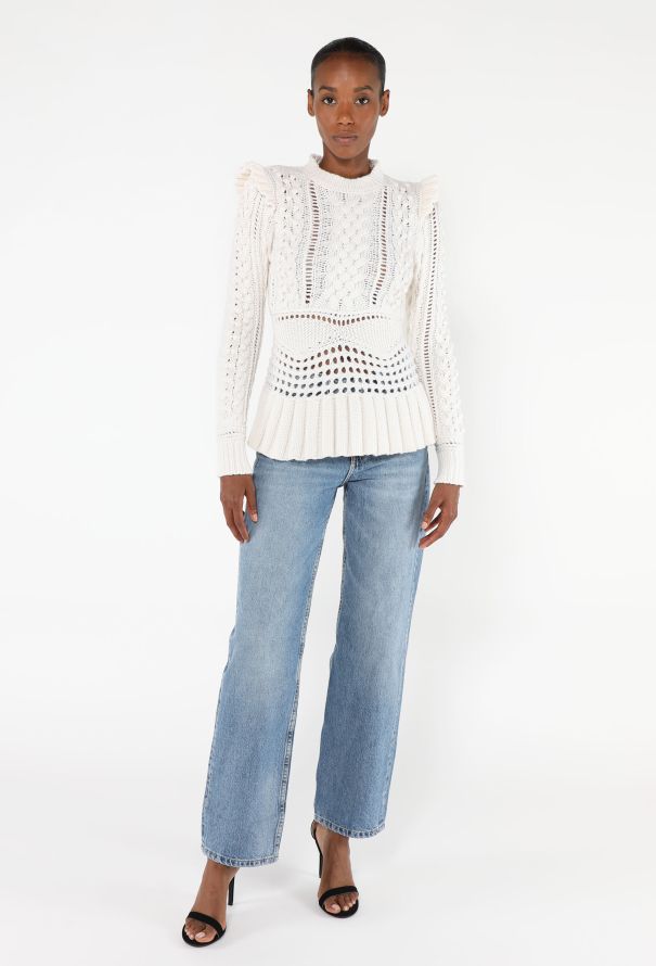 Gabriela Hearst Martha White Cashmere Cable-Knit Sweater - F/W 2020 - 4