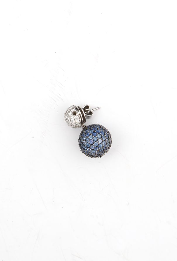 Vintage & Antique 18K Gold & Diamond Ball Drop Earrings - 3