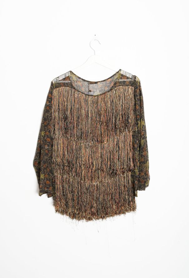 Dries Van Noten Tiered Fringe Silk Top - 7