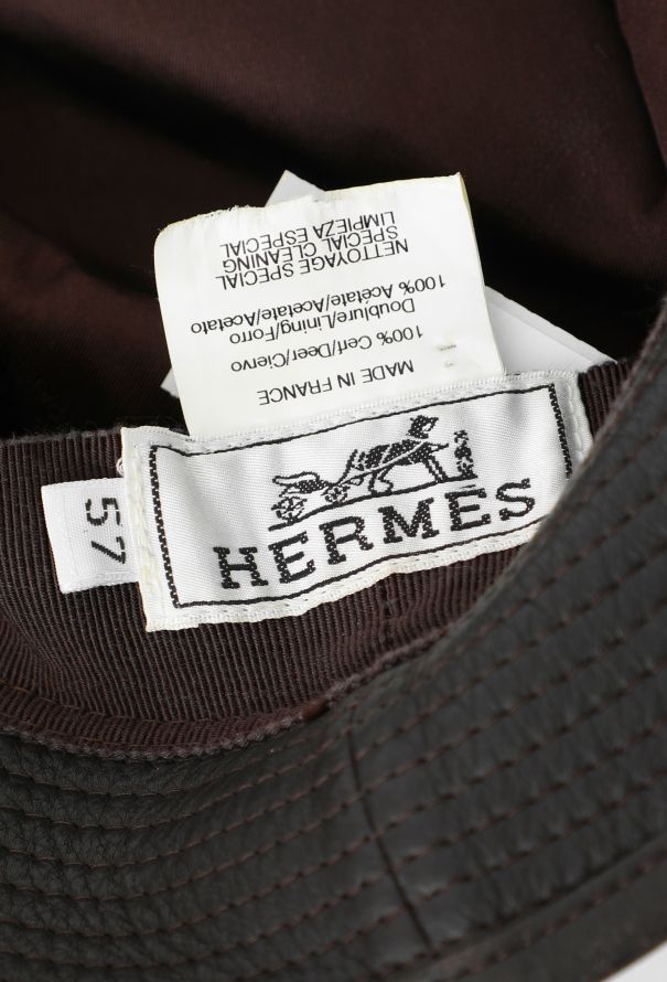 Hermès Vintage Clémence Leather Hat - 8