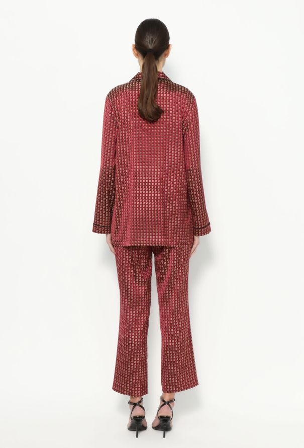 Etro Graphic Print Satin Red Ensemble - 7