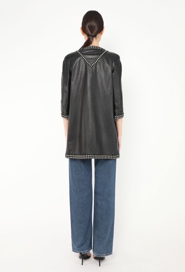 Chanel '90s Lamé Tweed Leather Jacket - 4