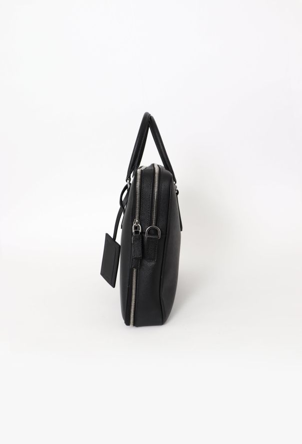 Prada Black Saffiano Briefcase - 6
