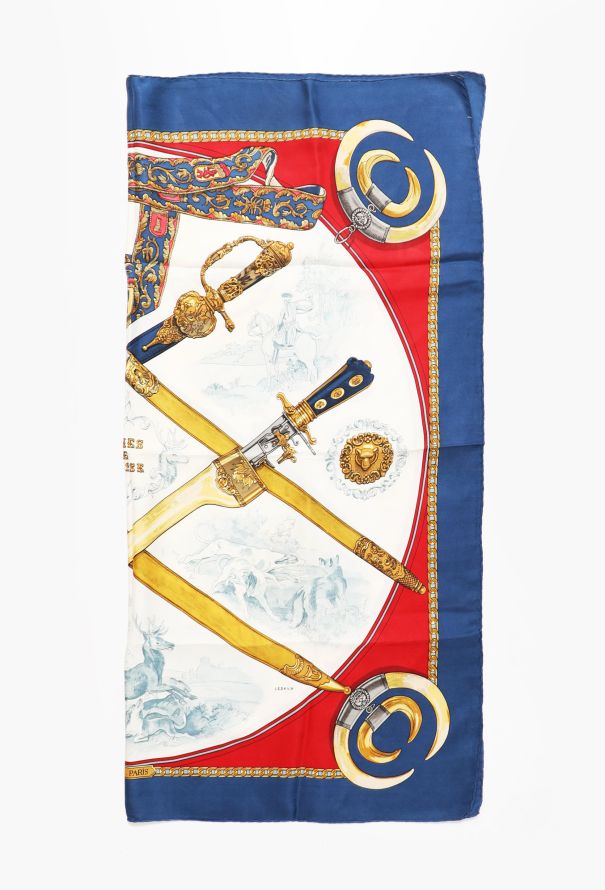 Hermès ‘Armes de Chasse’ Silk Carré 90 – Blue Border - 3